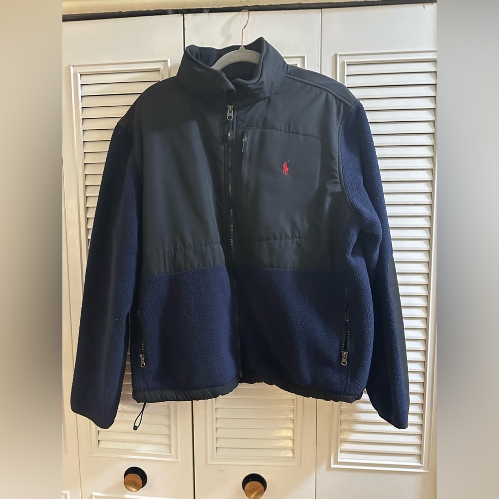 Black and navy blue windbreaker by Polo Ralph Lauren